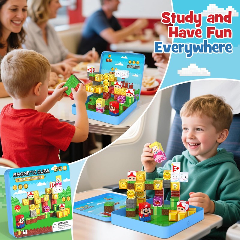 Mini Magnetic Blocks - 49 PCS Travel Magnet Building Blocks