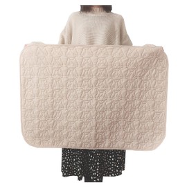 70 x 100 Cat, Quilted Blanket, Made in Japan, Throw, Cold Protection, Baby Cat, Lightweight, Napping, Warm, Cute Cat (Cat Pattern Beige)