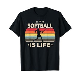 Softball Is Life Girls Women Kids Toddler Softball Vintage T-Shirt