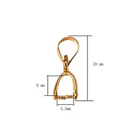 Ylinwtech 100 Pcs Pendant Connectors,Pinch Bail,2 Colors Pinch Pendant Bails,Beads Pendant,Pinch Clip Connectors,Jewelry Findings,Copper Clasp for Necklace,Jewelry,DIY,Craft Making,20 * 8 * 5.5mm