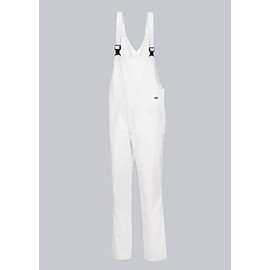 BP 1675-558-21-2XLl Unisex Dungarees with Elasticated Waist, 245.00 g/m² Fabric Blend, White, 2XLl