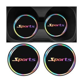 CGEAMDY Auto Getränkehalter Untersetzer Anti-Rutsch, Universal Auto Tassenhalter Untersetzer Tassenhalter Einsatz, Auto Tasse Untersetzer Zubehör Für Autos SUV, Auto-Laser-Untersetzer(Sports)