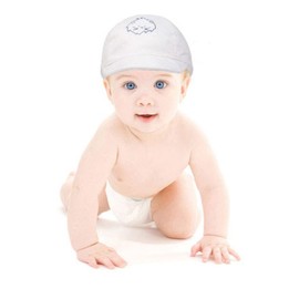 Unisex Infant Indoor/Outdoor Lightweight Baby Soft 100% Cotton Cap - White (6-9 Months)