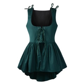 Reminisce Boutique Renaissance Corset Victorian Medieval Womens Waistcoat Ren Faire LARP Costume, Green, X-Large