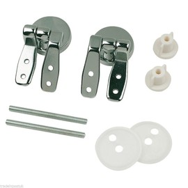 Toilet Seat Hinges for Wooden Seats - Chrome Metal