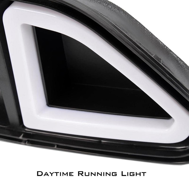 PIT66 Front Upper Hood Grille w/White DRL LED Light, Compatible