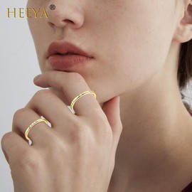 Heart Gold Fidget Ring Set, Adjustable Open Spinner Silver Rings for Women, Stress Reliever Gold Anxiety Ring, Anxiety Relief Gold Thumb Ring for Women to My Daughter Birthday Jewellery Gift