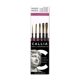 Callia Artist Brushes Blending Brush Set, Learn with Willow for Oil, Acrylic and Watercolor