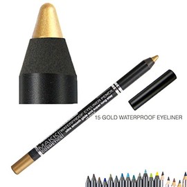 Gold Golden Waterproof Glide on Eyeliner Colour Shade Number 15 Eye Liner