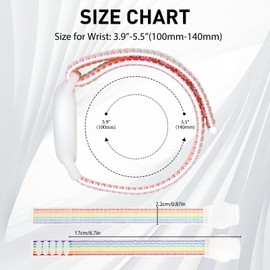 xalvok Kids GPS Tracker Bracelet - Adjustable Anti-Lost for AirTag Knitted Band with Protective Case for AirTag Watch, Single Pack with Nylon Material for Children & Elders-Light Rainbow-Small