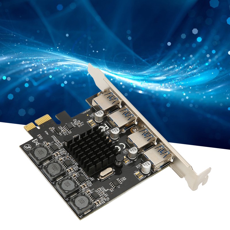 PCIE to USB Expansion Card 4 USB 3.0 Ports 5Gbps