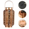 LED Solar Lantern Waterproof Hanging Metal Lamps Small Hexagonal Lantern