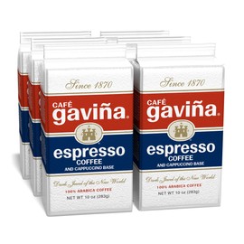 Café Gaviña Espresso Coffee: Rich, Dark Roast Blend with Spicy Chocolate Notes - Fine Ground for Lattes, and Cappuccinos - 6 Pack of 10 oz Bricks
