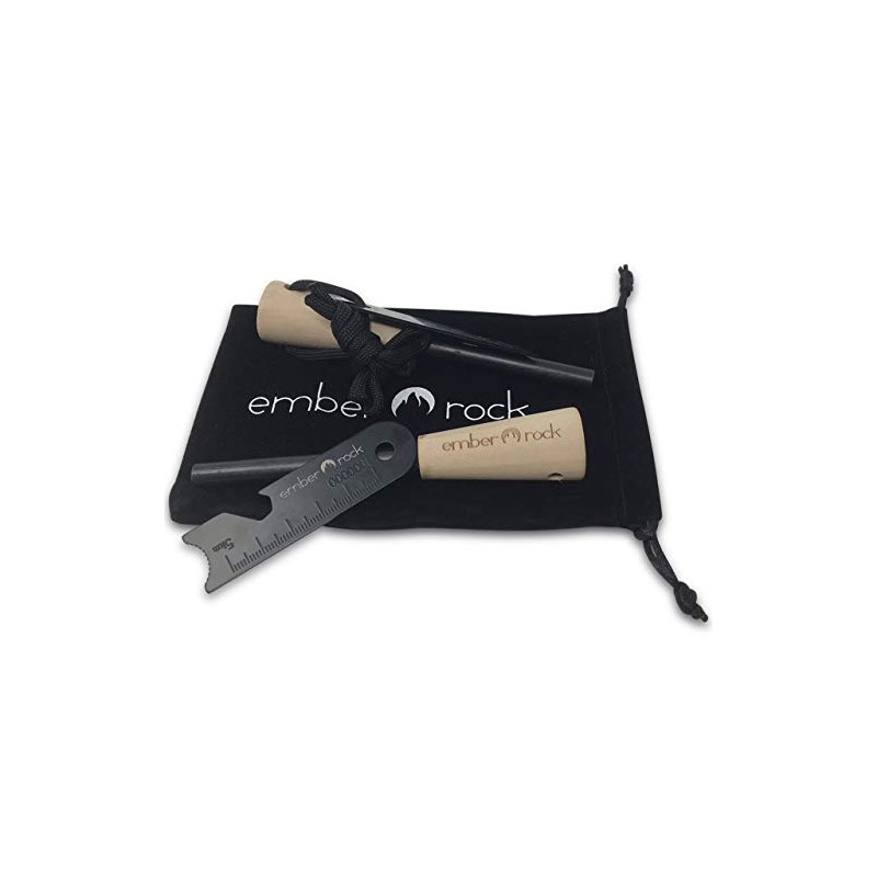 Ember Rock Survival Fire Steel 2PCS Premium Magnesium Ferrocium Rod