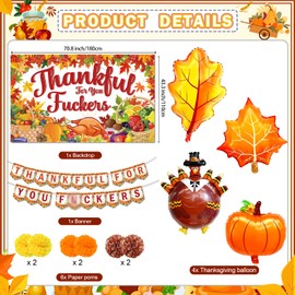 Friendsgiving Party Decorations Thanksgiving Party Decorations Thankful for You Banner Thanksgiving Backdrop Thanksgiving Balloons for Thanksgiving Decorations Friendsgiving Decorations
