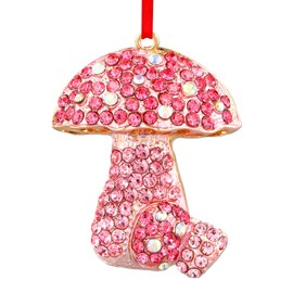 WhatSign Mushroom Christmas Ornaments - Metal Mushroom Ornaments for Christmas Tree Unique Mushroom Decor Mushroom Christmas Tree Keepsake Ornaments Mushroom Gifts for Kids Girls Women