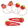 Girls Hair Clipsand Hair Ties 6 Piece Set, Sweet Fruit