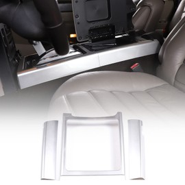 Qiosreui Gear Shift Console Trim Frame Compatible with Hummer H2 2003-2007, ABS Center Console Side Panel Trim Frame Cover Accessories (Chrome)