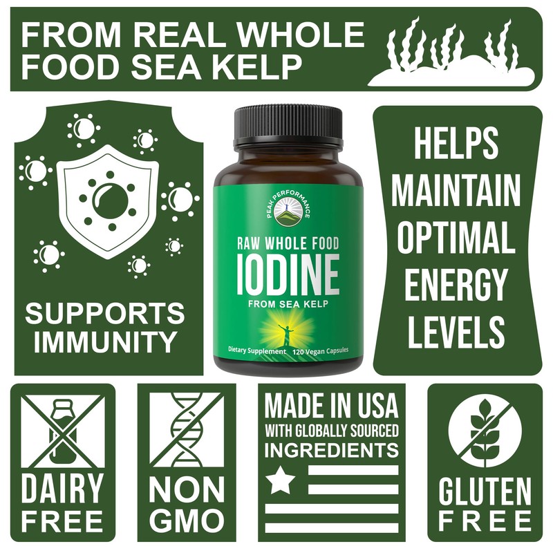 Raw Whole Food Iodine Supplement from Organic Kelp (Ascophyllum Nodosum)
