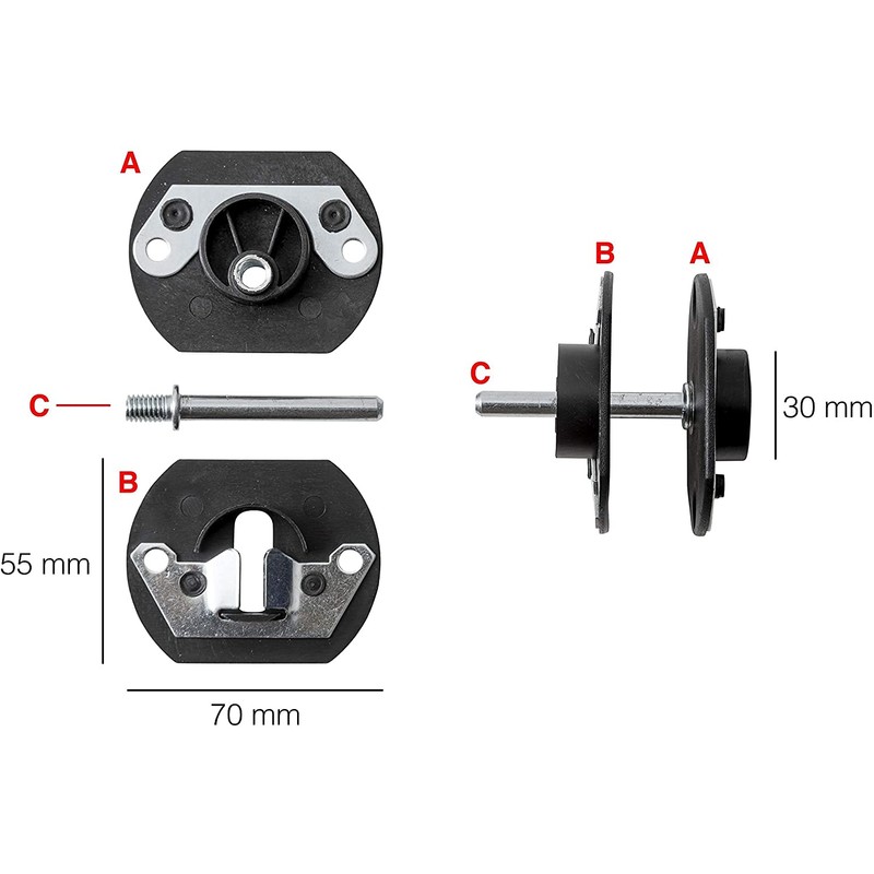 4 Pcs Black 70mm Sofa Connectors with Metal Connectors Hook