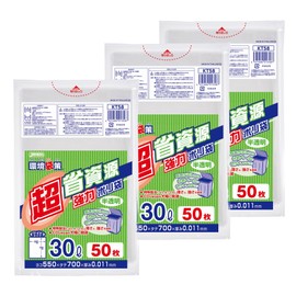 Japax KT-58 Trash Bags, Translucent, 7.0 gal (30 L), Approx. Width 21.7 x Height 27.6 inches (55 x 70 cm), Thickness 0.004 inches (0.011 mm), Environmental Bags, Super Energy Saving, Wide Frontage