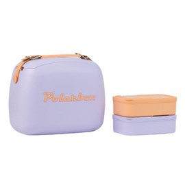 Lunch Tote Cooler Bag | Retro Lunch Box Picnic Reusable Lunch Bag Vintage Mini Cooler Hand Bag Includes 2 Food Containers! Food & Drinks Work, Travel, Beach, Camping 6L (Lilac Orange Sorbet)