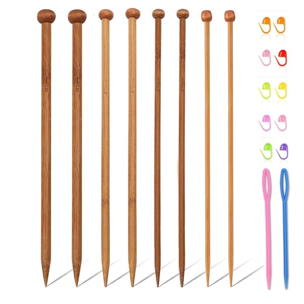 8 Pcs Wooden Knitting Needles, Knitting Needles Set, Huge Knitting