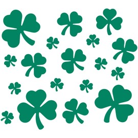 LiteMark Green Shamrock Stickers – Pack of 18 Removable Vinyl Decals in Assorted Sizes – Temporary, Sports Events, St. Patrick’s Day, Decorations for Parties, Rentals, Dorm Rooms