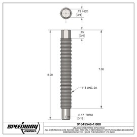 Replacement Weight Jack Bolts, Coarse Thread, 1 Inch Bolt Diameter