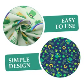 Operitacx Irish Festival Fabric Checked Fat Quarters Cotton Fabric Bundle Fabric with Clover Leaf Print Decorative DIY Fabric Printed Fabric Polyester Cotton Delivery Box Pack of 8