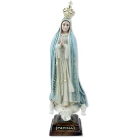 Proposte Religiose Resin Madonna of Fatima Statue with Resin Eyes - 27 cm