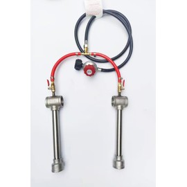 Gas Forge Dual Burners with Regulator Propane Forge Metal Melting Furnace Blacksmith Knife Making