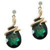 Navachi 18k Gold Plated Crystal Green Zircon Snake Drop Dangle