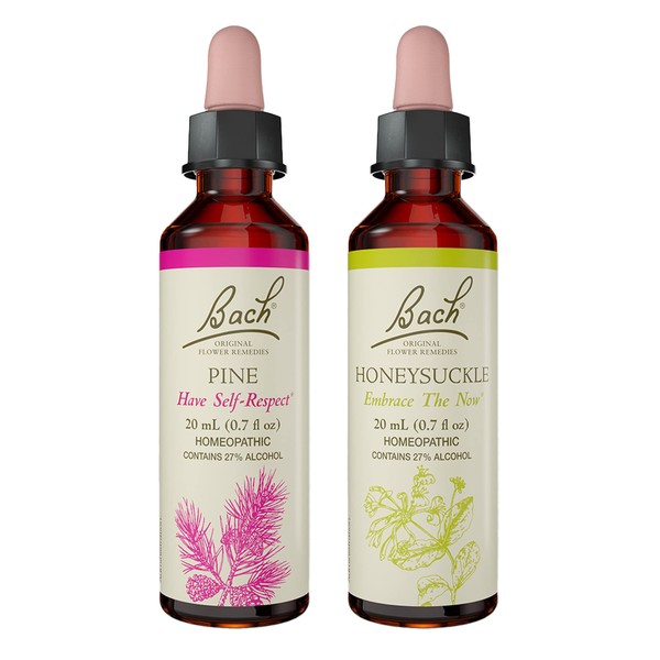 Bach Original Flower Remedies 2-Pack, Let It Go" - Honeysuckle, Pine, Homeopathic Flower Essences, Vegan, 20mL Dropper x2