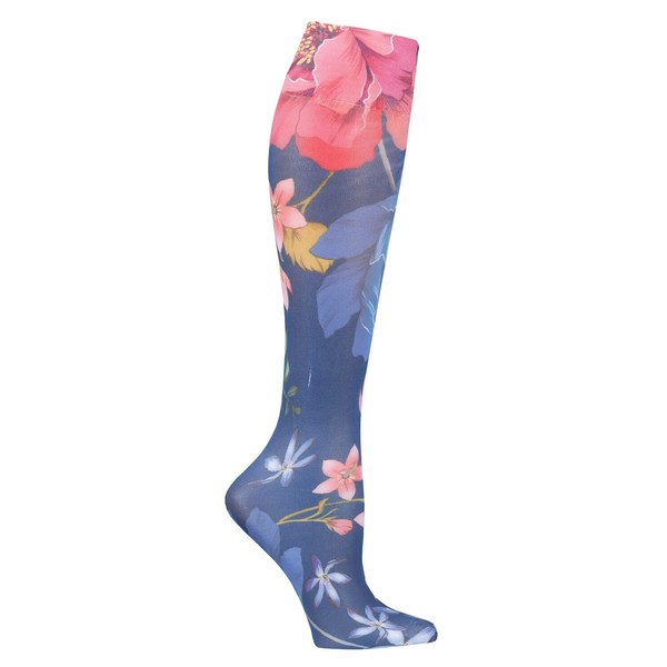 Celeste Stein Moderate Compression Knee High Stockings Wide Calf - Navy Paradise