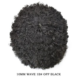 F M FACE MIRACLE NEW YORK Afro Toupee for Black Men All PU Injected Afro Curl Mens Toupee Brazilian Human Hair Piece African American Mens Hair System Clear Poly Male Hair Prosthesis