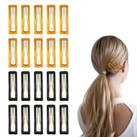 20 Pieces Hair Clips for Thick Hair 2.8 Inch Oval Shape Black XL Hair Clips for Women Metal Snap Non-Slip Hair Grips Hair Accessories (Black Gold Square)