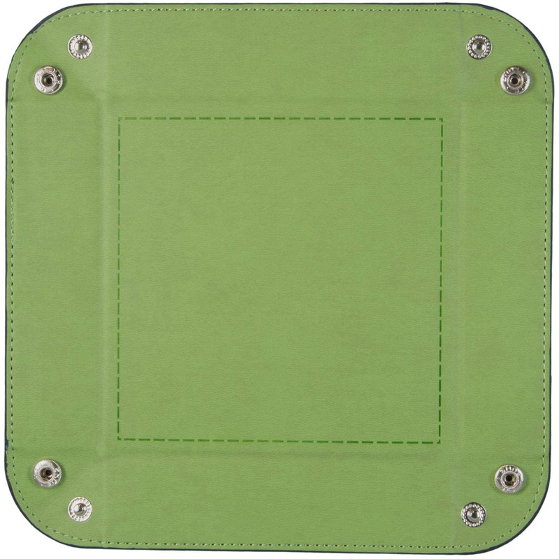 shibby Foldable Dice Tray Faux Leather Green 22 x 22