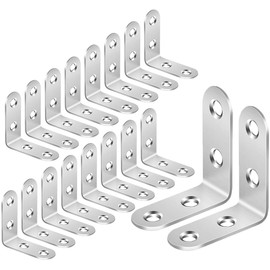 ZiYuya Corner Braces Metal L Bracket Heavy Duty Joint Right Angle Shelf Support Corner Braces Wall Bracket for Shelves Wood Furniture Cabinet (Silver, 20 Pack, 40mm x 40mm)