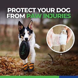 Healers Urban Walkers III Dog Boots for Paw Protection with Non-Slip Sole, Reflective Pet Booties, 4-Pack, Large