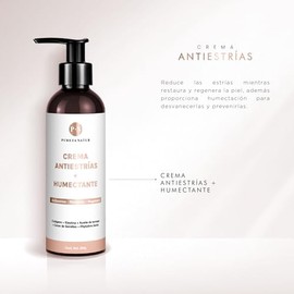 PUREZA NATUR Crema corporal anti estrias prevencion cicatrices y marcas por embarazo | Loción reductora de estrías (stretch marks) con Colágeno, Elastina, Ceras de semillas, Aceite de toronja 250g