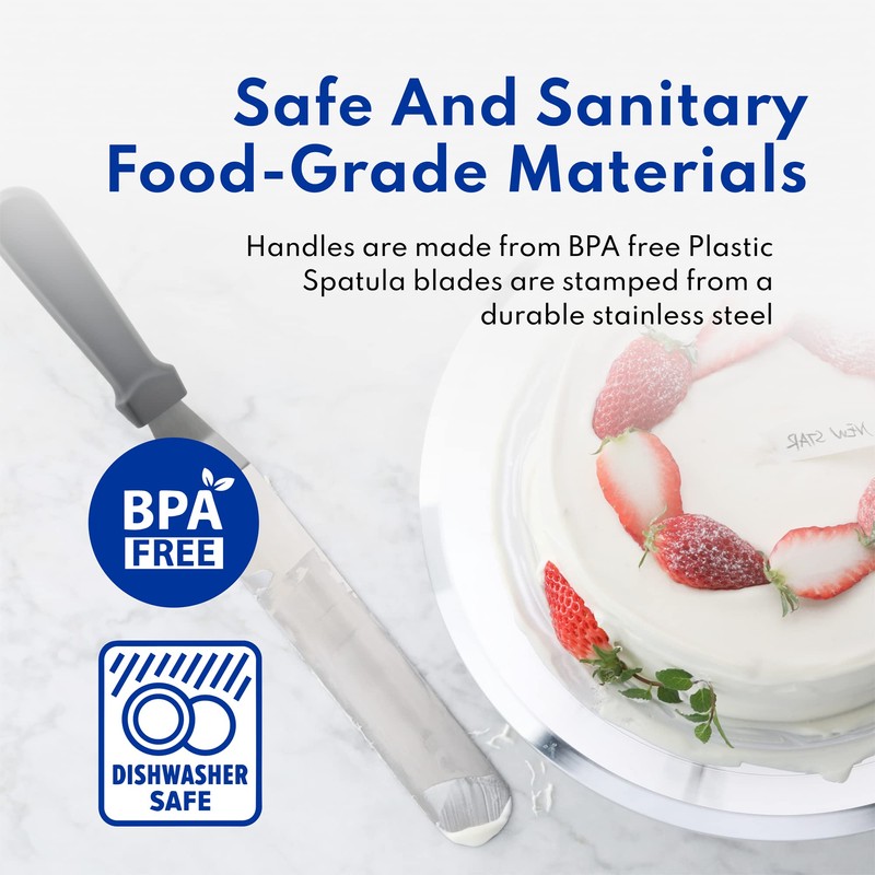 New Star Foodservice 38170 Angled Icing Spatula, 8-Inch Blade, 13-Inch