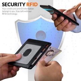 Hafaa Slim Wallets for Men UK - RFID Card Holder Minimalist Leather Mens Wallets with up to 7 Credit Card Holder and ID Window - Classic Design Lightweight Card Wallet for Everyone (Yellow)