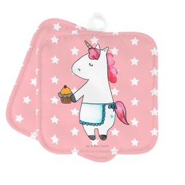 Mr. & Mrs. Panda Set of 2 pot holders unicorn muffin - gift, pot holder, pot holder, set of 2, pot gloves, oven glove, unicorn decoration