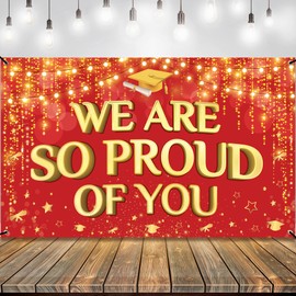 KatchOn, We are So Proud of You Banner - XtraLarge 72x44 Inch | Graduation Backdrop Black and Gold, Graduation Banner 2024 | Congratulations Banner, Graduation Decorations 2024