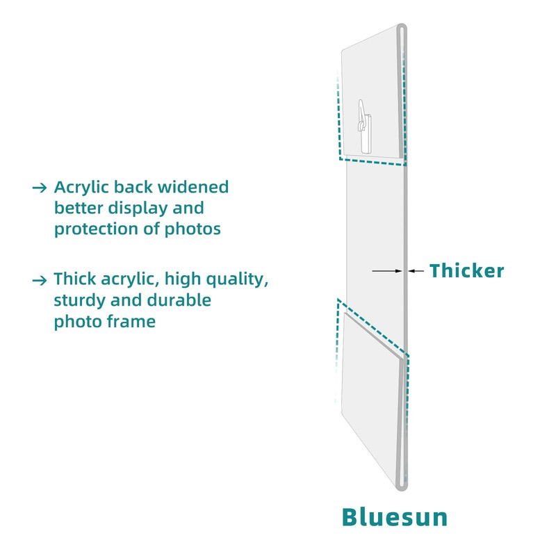Bluesun 5x7 Picture Frame set of 2 pack Acrylic Picture