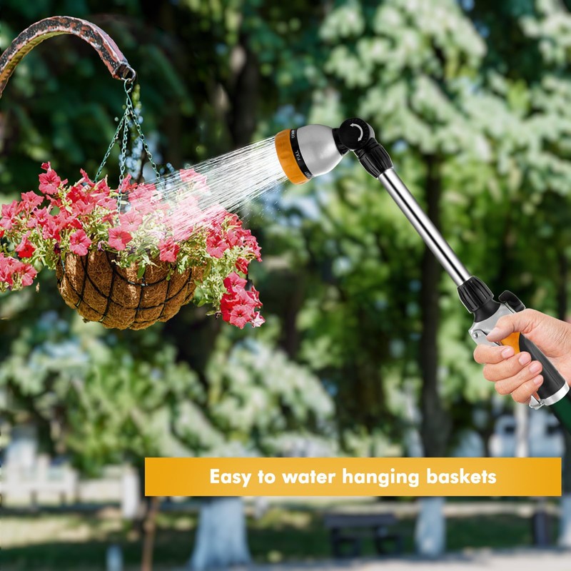 RESTMO Metal Watering Wand, Heavy Duty Garden Hose Wand with