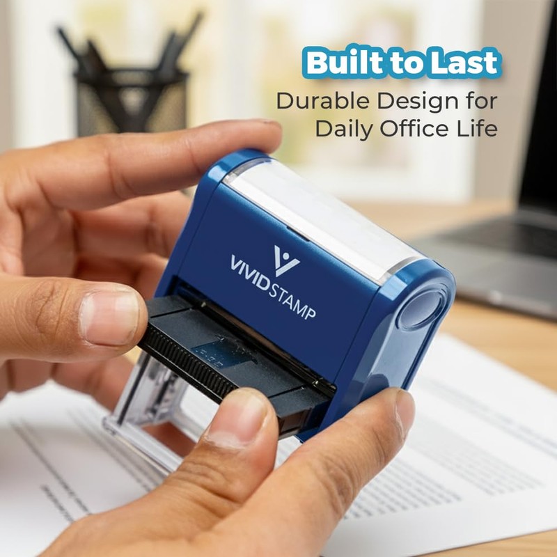 Received w/Border Self-Inking Office Rubber Stamp (Blue) - Medium