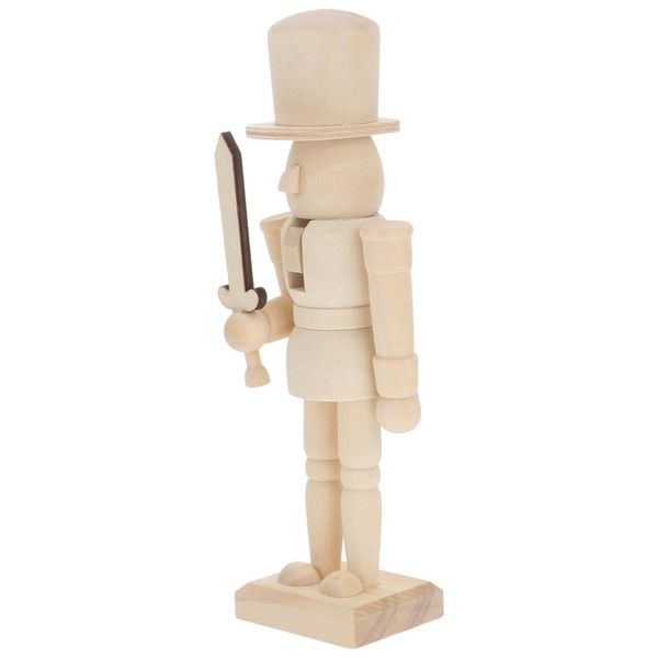 Ciieeo Wooden Nutcracker Craft Wooden Nutcracker Graffiti Unpainted Wooden Nutcrackers