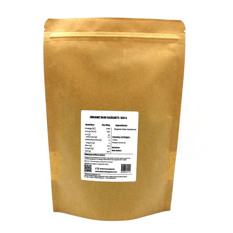 Organic Raw Hazelnuts-Certified Organic, Non-GMO, Vegan, No Additives, No Preservatives,